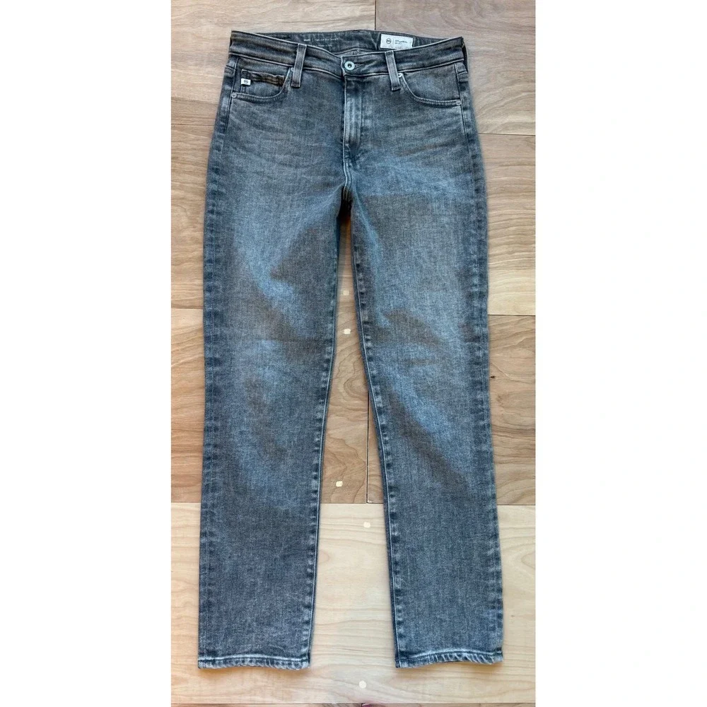 AG Adriano Goldschmied Mari High Rise Slim Straight Faded Grey Jeans 30 Stretch - Picture 6 of 13